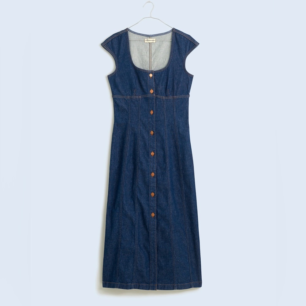 Madewell - Denim Square-Neck Midi Dress